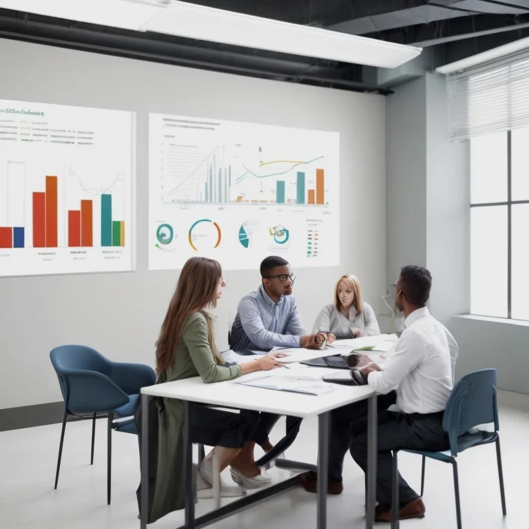 Gráfico e planilha administrativa em notebook